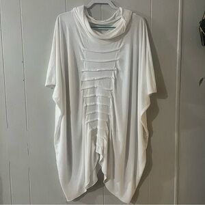 Matti Mamane White Tunic Oversized Blouse Smock New With Tags Woman’s Sz S